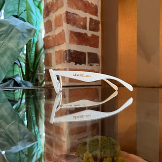 CELINE CL40019I 25N White Acetate Cat Eye Sunglasses