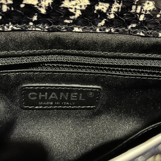 CHANEL Houndstooth Python Flap Shoulder Bag