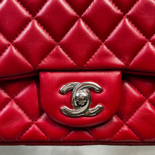 CHANEL Flap Mini Red Lambskin Quilted Shoulder Bag