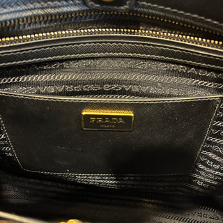 PRADA Convertible Bicolor Saffiano Leather Open Tote