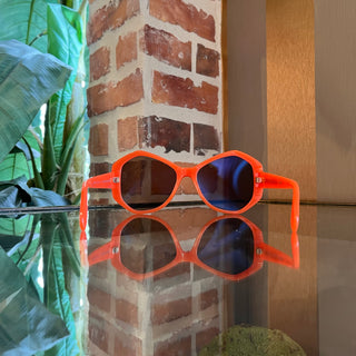 STELLA MCCARTNEY SC40056I 42E Orange Acetate Oversized Sunglasses