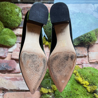 TORY BURCH T Logo Black Patent Leather Heels SZ 8.5
