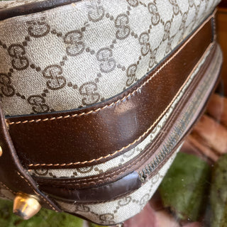 GUCCI Beige GG Supreme Canvas Vintage Suitcase