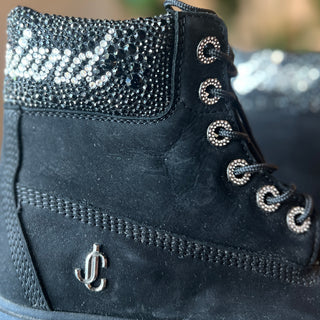 JIMMY CHOO x TIMBERLAND Crystal Utility Boots SZ 7