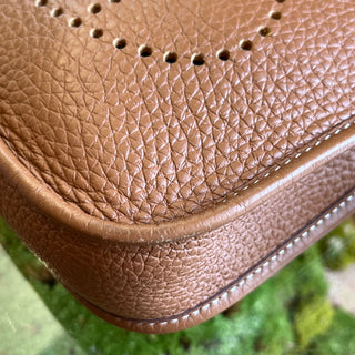 HERMÈS Evelyne TPM Gold Taurillon Clemence Leather Crossbody Bag