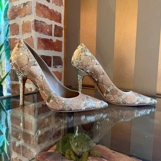 DIOR Metallic Gold Sequin Embellished Heels SZ 39.5 (US 9.5)