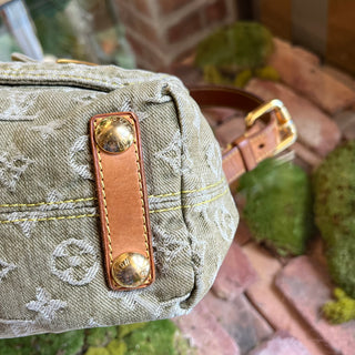 LOUIS VUITTON Baggy PM Green Denim Monogram Shoulder Bag