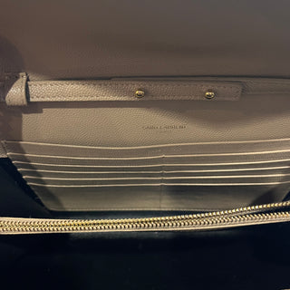 SAINT LAURENT Cassandre Beige Grain de Poudre Leather Wallet on Chain Bag