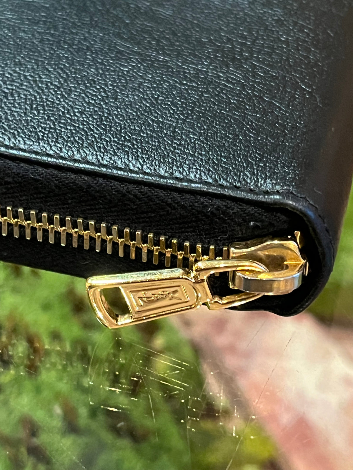 SAINT LAURENT Black Zip Around Wallet