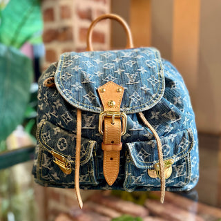 LOUIS VUITTON Sac A Dos Blue Denim Backpack