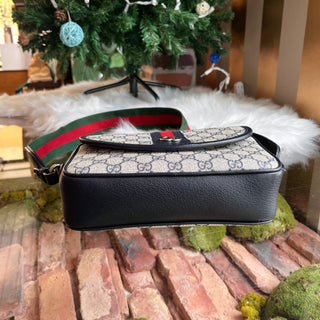 GUCCI Ophidia Messenger Navy GG Supreme Canvas Crossbody