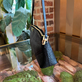 BURBERRY Chichester Black Grainy Calfskin & Check Crossbody Bag