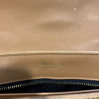 SAINT LAURENT Loulou Toy Beige Suede Shoulder Bag