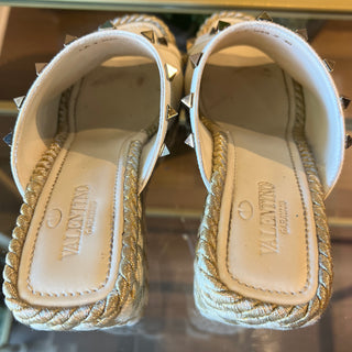 VALENTINO Rockstud Accent Leather Espadrilles SZ 40