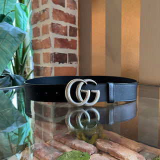 GUCCI GG Marmont Black Leather Wide Belt SZ 95/38