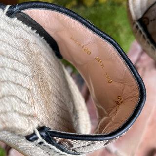 GUCCI Beige Espadrilles GG Canvas Mules SZ36.5(6.5US)