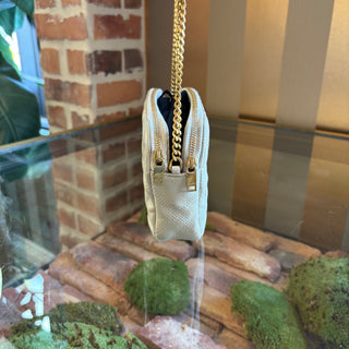 SAINT LAURENT White Quilted Camera Bag