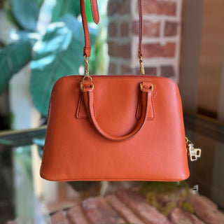 PRADA Promenade Orange Saffiano Lux Dome Top Handle