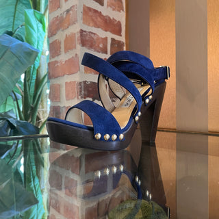 JIMMY CHOO Blue Suede Sandals SZ 39 (US 9)