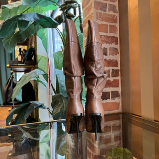 BURBERRY Brown Laser Cut Boots SZ37.5(7.5US)
