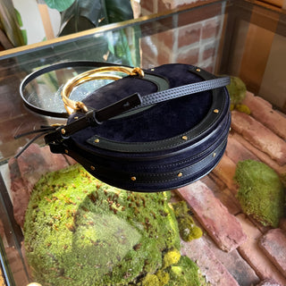 CHLOE Pixie Navy Blue Suede Crossbody