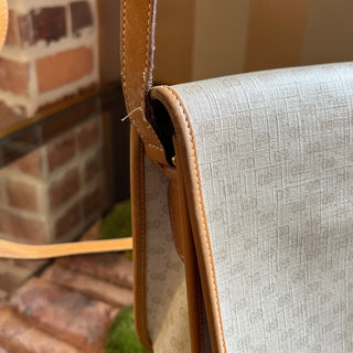 GUCCI White Micro GG Canvas Vintage Crossbody