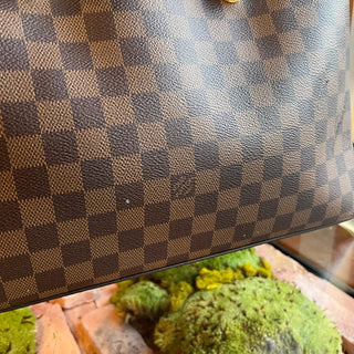 LOUIS VUITTON Riverside Lie De Vin Damier Canvas Tote Bag