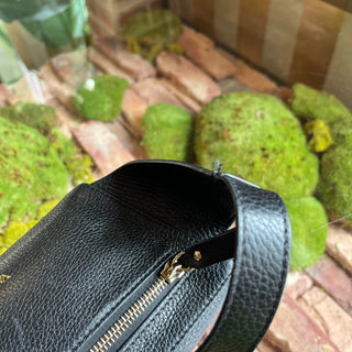 VALENTINO GARAVANI Rockstud Black Pebbled Leather Belt Bag