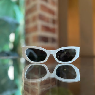 DOLCE & GABBANA DG6186 3312/87 White Acetate Cat Eye Sunglasses