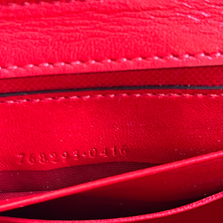 GUCCI GG Marmont Mini Red Matelassé Double G Studs Torchon Shoulder Bag