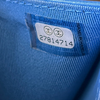 CHANEL Blue Classic Interlocking CC Logo Compact Wallet