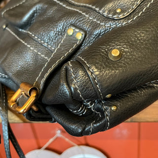 CHLOE Paddington Black Calfskin Leather Hobo Bag