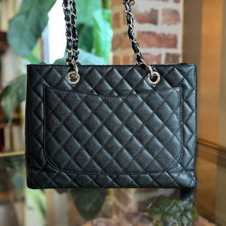 CHANEL Grand Shopping Black Quilted Caviar Leather Tote
