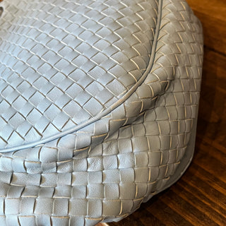 BOTTEGA VENETA Blue Intrecciato Nappa Leather Drawstring Crossbody