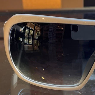 MIU MIU SMU03F White Oversized Shield Acetate Sunglasses