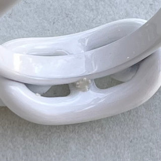 HERMES White Enamel Chain De Ancre Scarf Ring