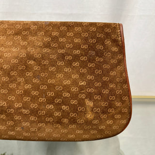 GUCCI Vintage Blondie GG Suede Monogram Clutch