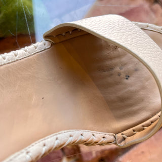 VALENTINO White Leather Rockstud Ankle Strap Wedges SZ 37 (US 7)