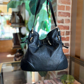 GUCCI Horsebit 1955 Messenger Black Leather Crossbody Bag