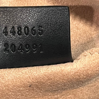 GUCCI Marmont Mini Black Chevron Calfskin Leather Camera Crossbody