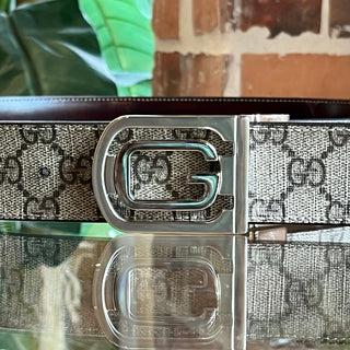 GUCCI Beige Brown GG Supreme Reversible Belt 100/40(12US)