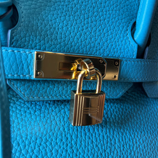 HERMES Bleu Paon Togo Birkin 30