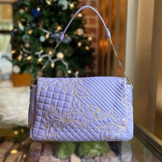 VERSACE Vanitas Medea Flap Purple Quilted Barocco Shoulder Bag