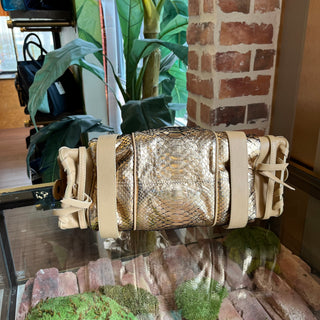 CHLOE Silverado Rose Metallic Python Skin Satchel