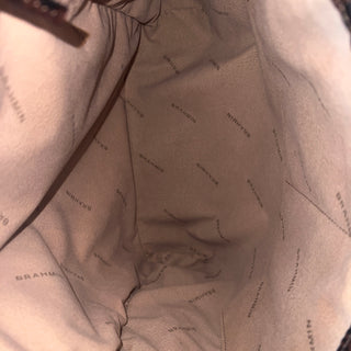 BRAHMIN Amelia Bucket Dark Brown Melbourne Croc Embossed Leather Bucket Bag