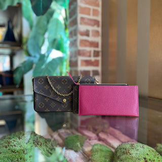 LOUIS VUITTON Felicie Pochette Brown Monogram Canvas Crossbody