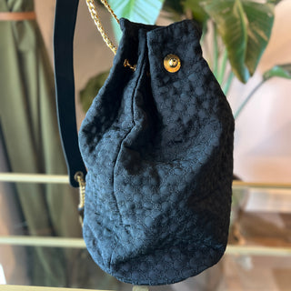 GUCCI Black Embroidered GG Sling Bag