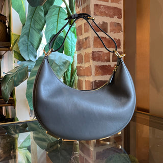 FENDI Fendigraphy Small Gray Vitello Grace Matte Antracite Hobo Bag