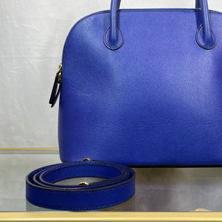 CELINE Dome Royal Blue Leather Satchel TS3737