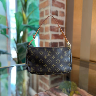 LOUIS VUITTON Pochette Accessories Vintage Brown Monogram Canvas Shoulder Bag